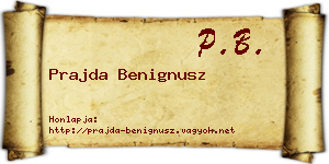 Prajda Benignusz névjegykártya